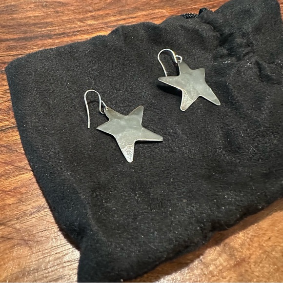 RLM Studio Andy Warhol Sterling Silver Abstract Star Dangle Earrings Quote 5.9g - Picture 5 of 8